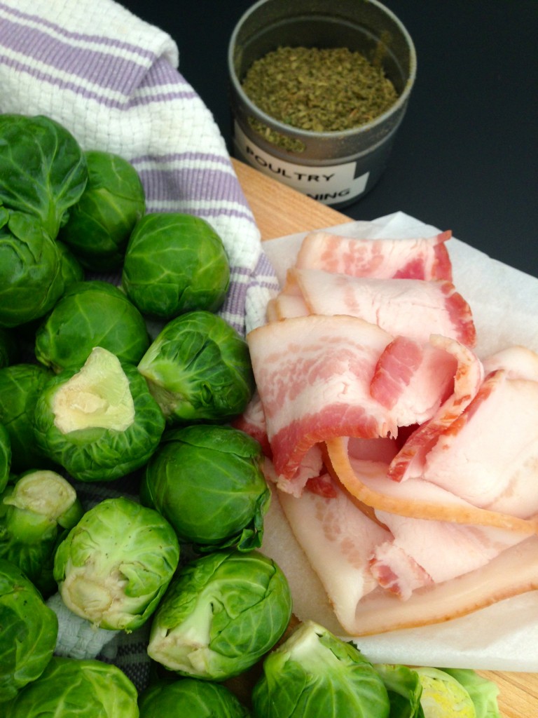 Brussels Sprouts with Bacon and Hazelnuts via KitchenNomad.com